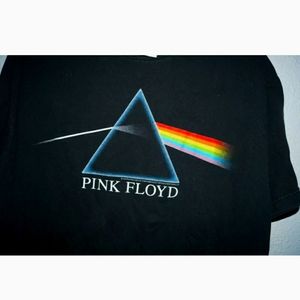 Retro 2004 Pink Floyd Dark Side Of The Moon Black T-Shirt Mens Sz L Rock Band.
